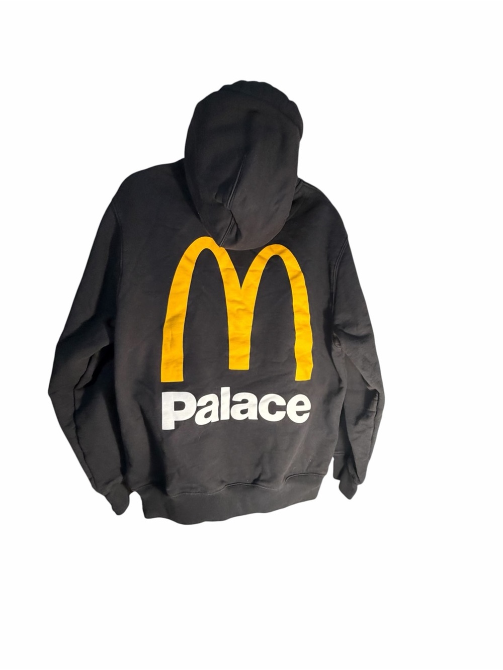 PALACE Mcdonalds Logo Black Hoodie with Yellow Arch and White Logo Sz Lrg